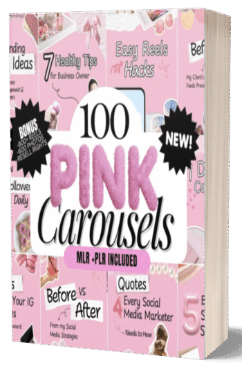 100 Aesthetic Pink Instagram Carousel Templates – Editable in Canva with PLR & MRR